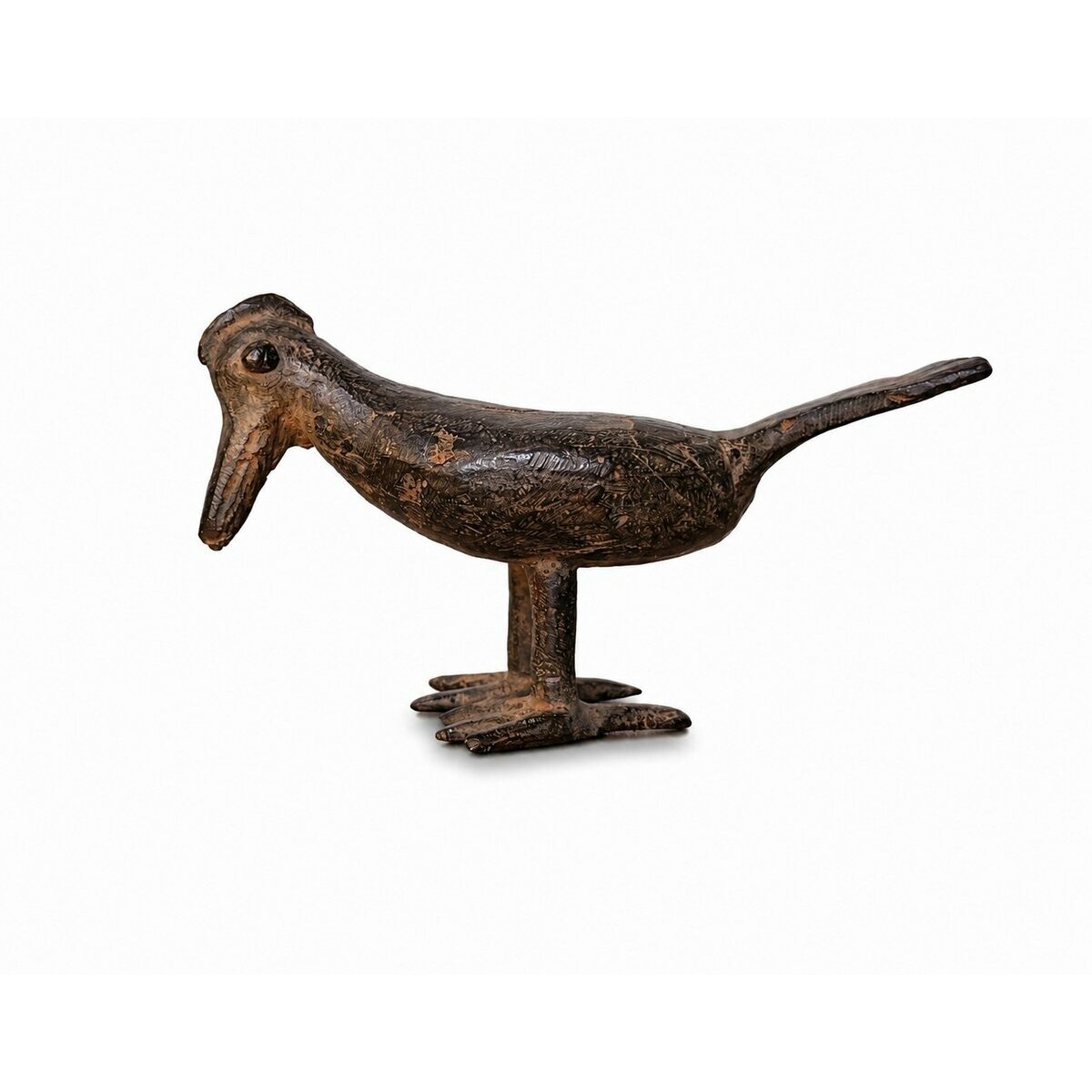 Dogon Bronze Guinea Fowl � Handmade African Bird Sculpture