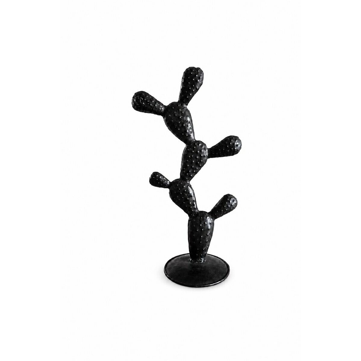 Recycled Iron Cactus � Black Handmade Decorative Sculpture, Desert Loft Design
