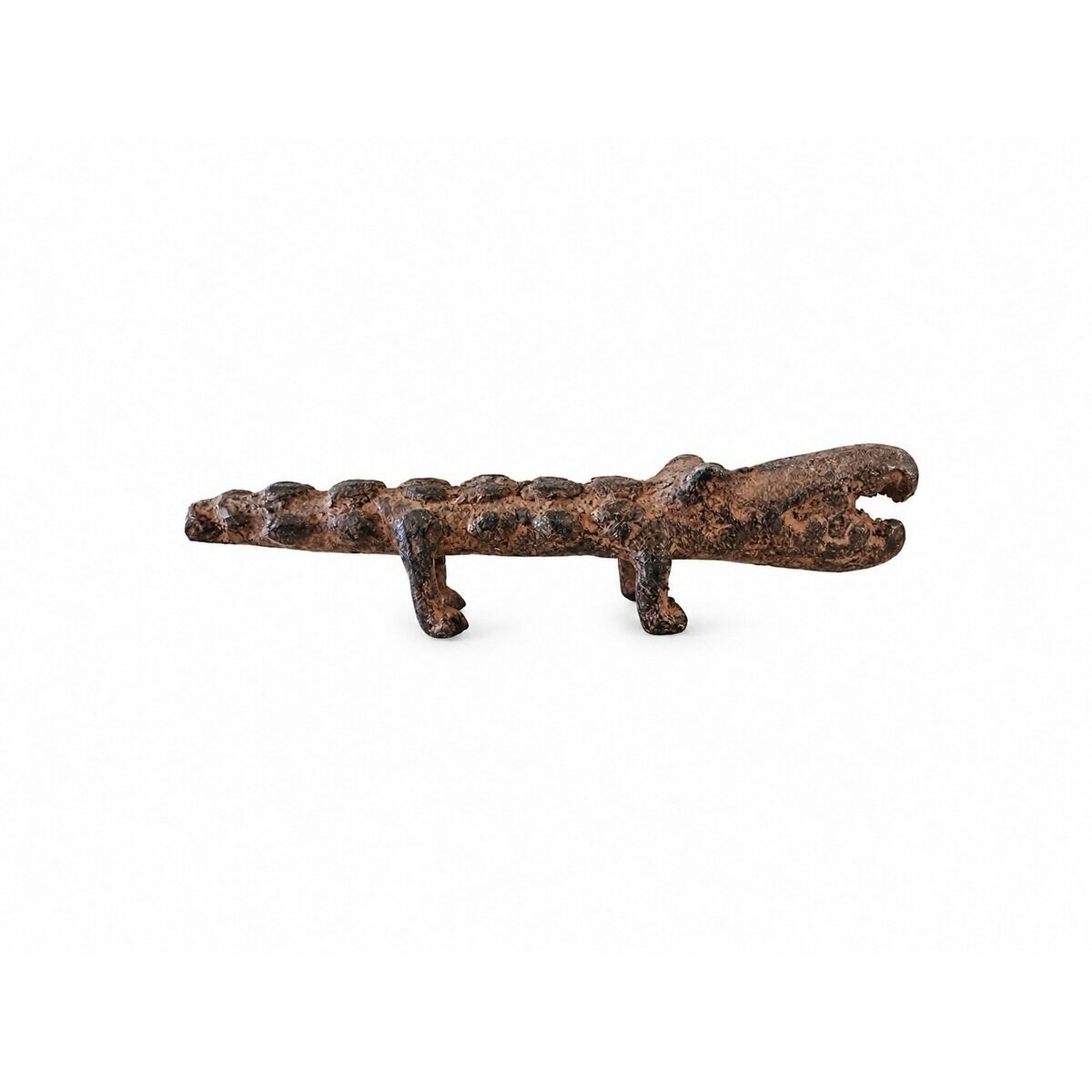 Dogon Bronze Crocodile � Small Handmade African Sculpture