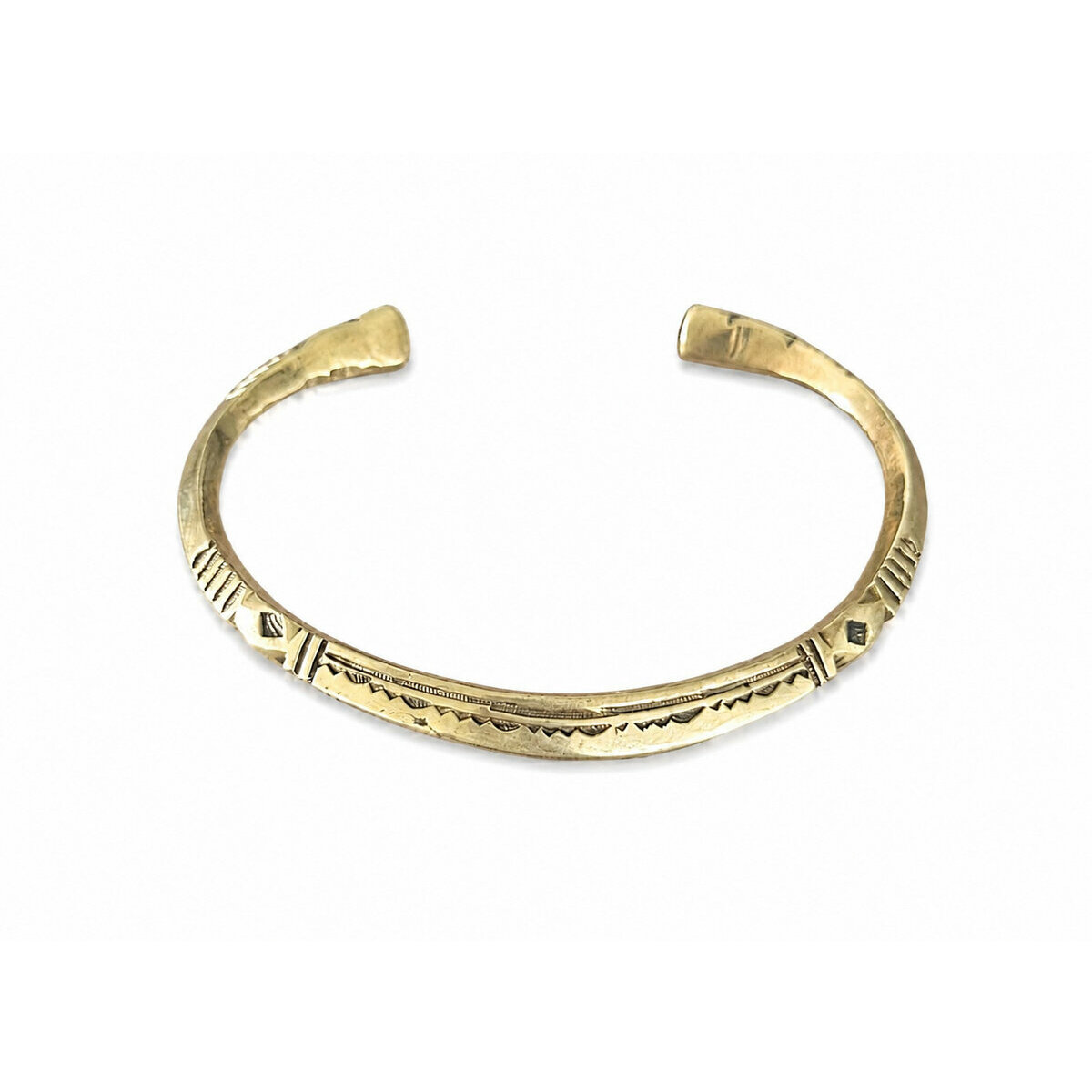 Engraved Tuareg Brass Bracelet � Open Cuff for Medium to Large Wrists