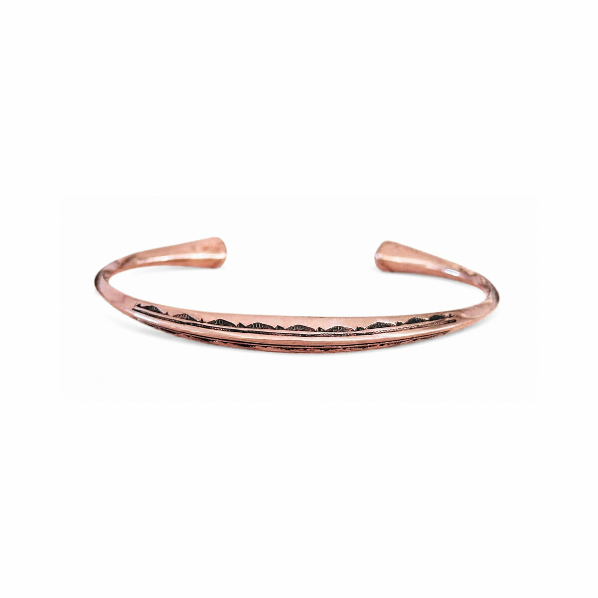 Hand Engraved Solid Copper Bracelet � Adjustable Wellness Cuff