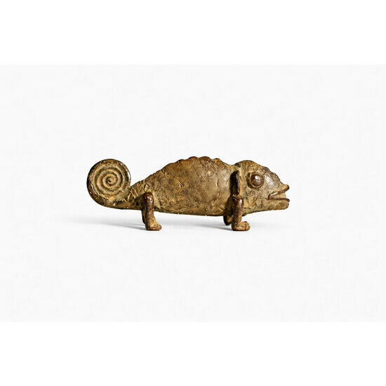 Dogon Bronze Chameleon � Handmade African Sculpture