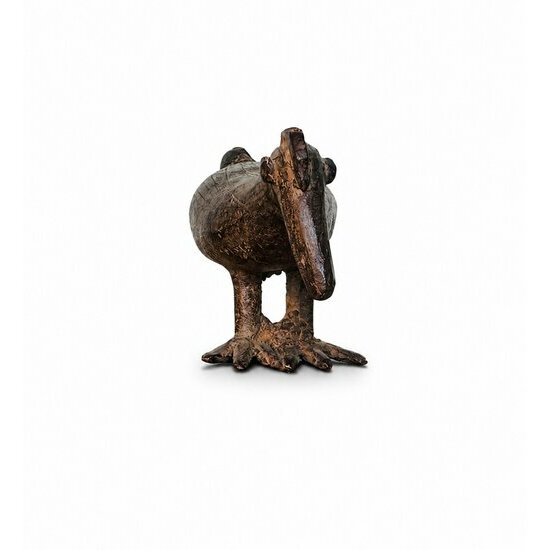Dogon Bronze Hen – Handmade African Sculpture Garden Decor Lost Wax Bronze Hen – Handmade Ethnic Decor Collectible