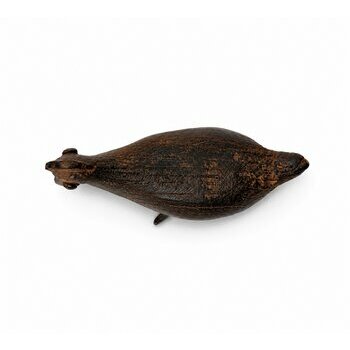 Dogon Bronze Hen – Handmade African Sculpture Garden Decor Dogon Bronze Chicken – Rustic Garden Decor & Curiosity Cabinet