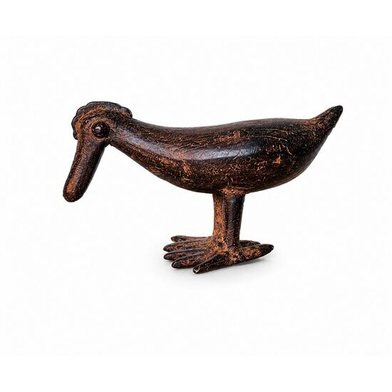 Dogon Bronze Hen � Handmade African Sculpture Garden Decor