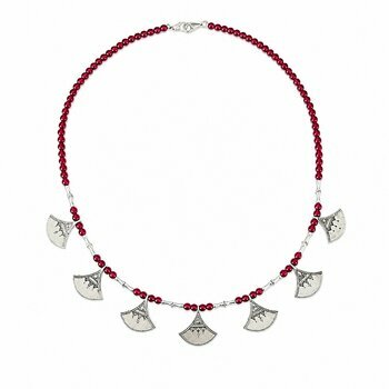 Tuareg Shat Shat Necklace – Handmade Sterling Silver 925 Beaded Necklace Tuareg Sterling Silver Pendant – Nomadic Ethnic Sahara Jewelry