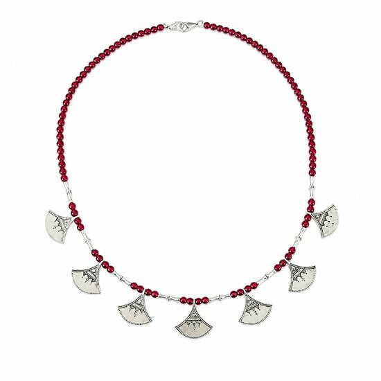 Tuareg Shat Shat Necklace – Handmade Sterling Silver 925 Beaded Necklace Tuareg Sterling Silver Pendant – Nomadic Ethnic Sahara Jewelry