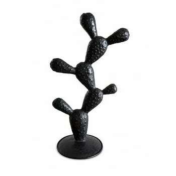 decorative-recycled-metal-cactus-matte-black-cast-iron-texture