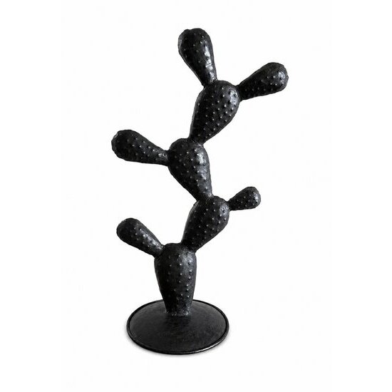 decorative-recycled-metal-cactus-matte-black-cast-iron-texture