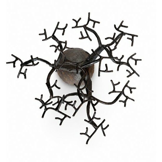 Handmade Metal Baobab Tree – Jewelry Holder – African Metal Sculpture from Madagascar 14.6 in Top View Handmade Baobab Tree Sculpture – Metal Jewelry Holder – African Artisan Craft Madagascar