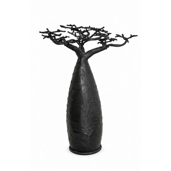 Handmade Metal Baobab Tree � Jewelry Holder � African Metal Sculpture from Madagascar 14.6 in