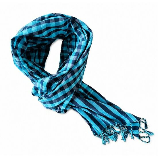 Handwoven Blue Black Krama Scarf � Artisan Unisex Travel Accessory