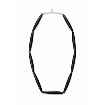 Genuine Ebony Necklace � 9 Hand Carved Long Wood Beads