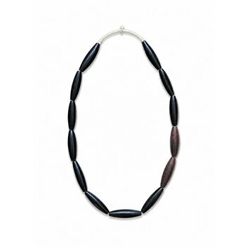 African Ebony Wood Necklace � Handmade Black Statement Jewelry