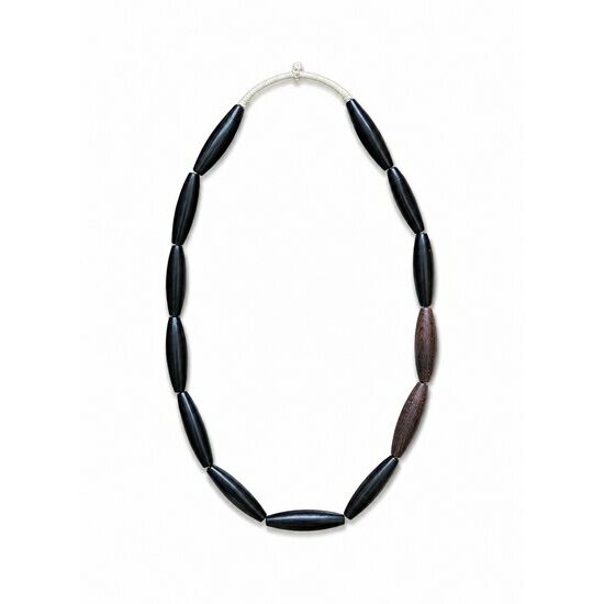 African Ebony Wood Necklace � Handmade Black Statement Jewelry