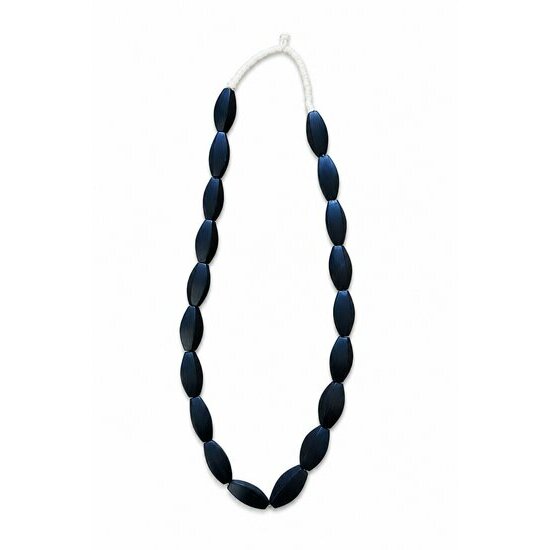 Genuine Ebony Necklace 19 Hand Carved Beads – Artisan Wood Statement Necklace Long Ebony Wood Necklace – 19 Hand Carved Beads Artisan Crafted