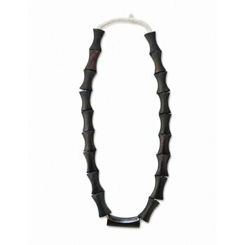 Genuine Ebony Wood Long Necklace � 19 Handmade Beads