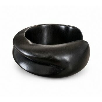 Wide Carved Ebony Bracelet � Artisan Precious Wood Cuff