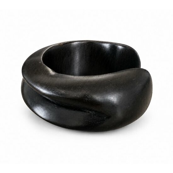 Wide Carved Ebony Bracelet � Artisan Precious Wood Cuff