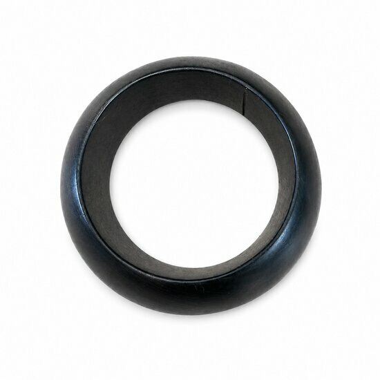 Natural Black Ebony Bangle � Hand Carved Round Design Bracelet