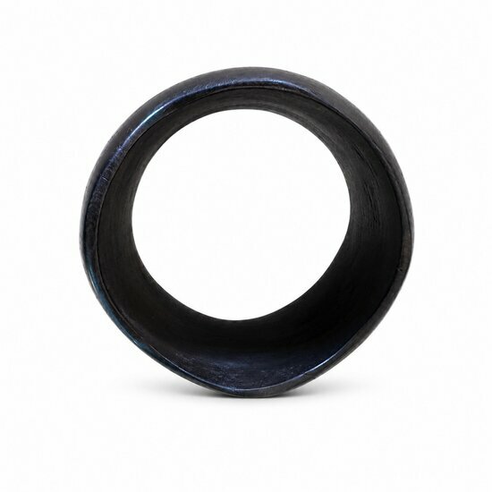 Wide Ebony Bangle � Hand Carved Black Designer Bracelet