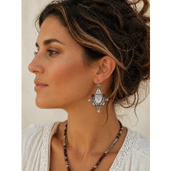 Tuareg Sterling Silver Earrings Worn � Refined Ethnic Jewelry for Women