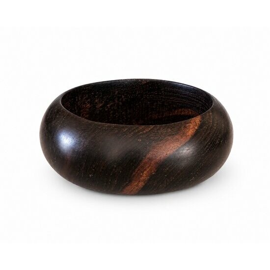 Mali Ebony Bangle � Veined Wood Bracelet Rounded Shape