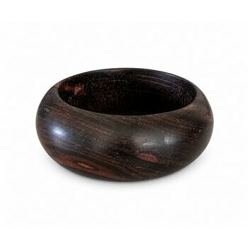 Round Ebony Bracelet � Minimalist Natural Black Wood Jewelry