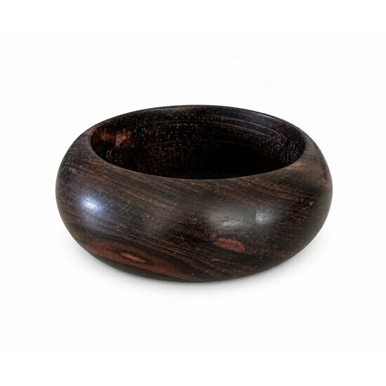 Round Ebony Bracelet � Minimalist Natural Black Wood Jewelry