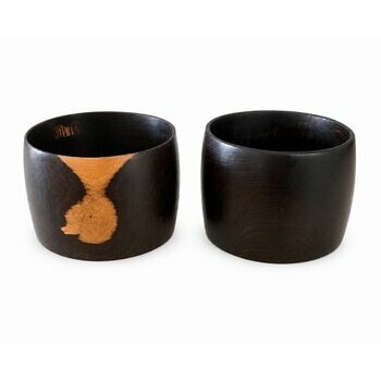 Artisan Ebony Bracelets � Natural Black Wood with Brown Grain