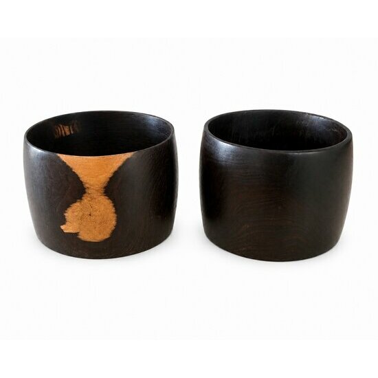 Artisan Ebony Bracelets � Natural Black Wood with Brown Grain