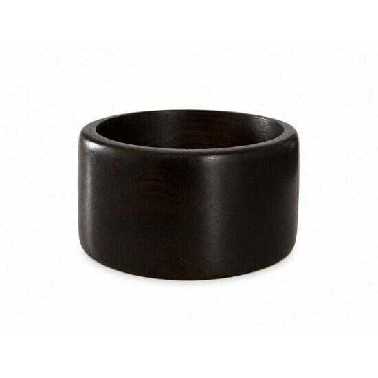 Wide Ebony Wood Bangle � Handmade Black Bracelet Clean Style