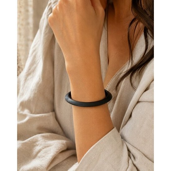 Ebony Ring Bracelet � Lightweight Handmade Natural Black Wood Bangle