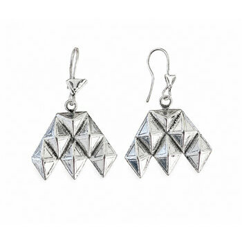 Sterling Silver Dangle Earrings � Tuareg Style Geometric Pattern