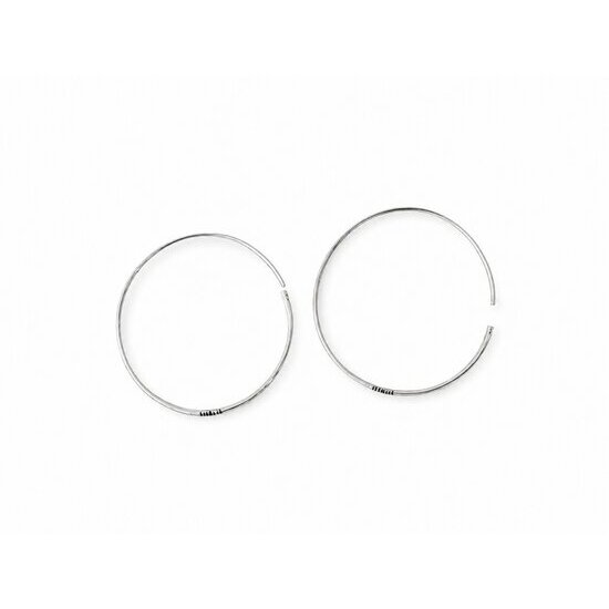 Sterling Silver Hoop Earrings � Handmade Minimalist Tuareg Jewelry