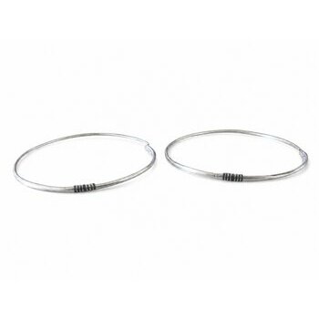 Silver and Ebony Hoops � Open Artisan Earrings Nomadic Style