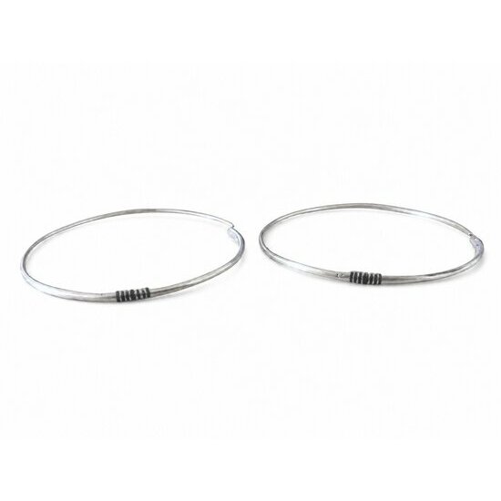 Silver and Ebony Hoops � Open Artisan Earrings Nomadic Style