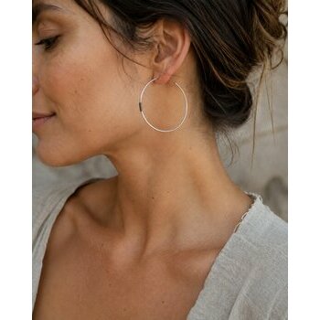 Tuareg Sterling Silver Hoops Worn � Fine Earrings with Ebony Powder