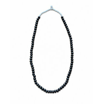 Long Ebony Bead Necklace � Handmade Black Wood Jewelry