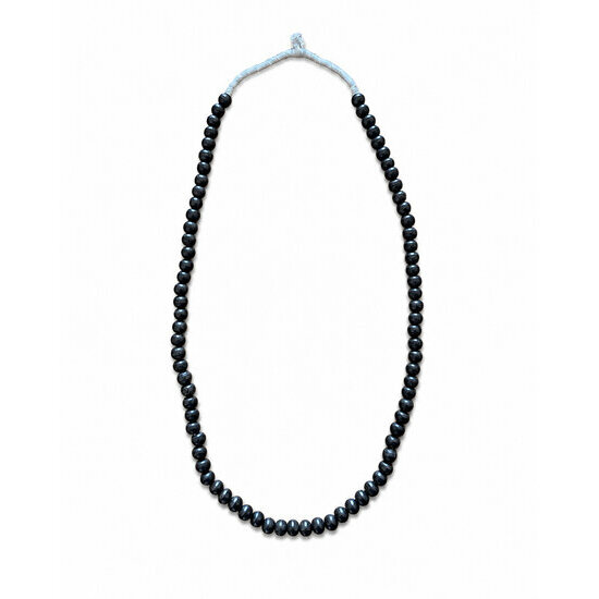 Long Ebony Bead Necklace � Handmade Black Wood Jewelry