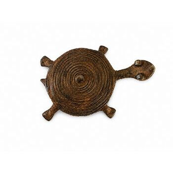 African Bronze Turtle Shell � Handmade Spiral Pattern Detail