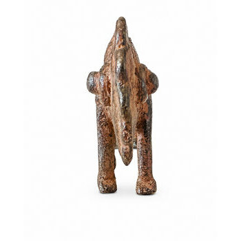 Dogon Chameleon Sculpture � Textured Bronze Ethnic Decor