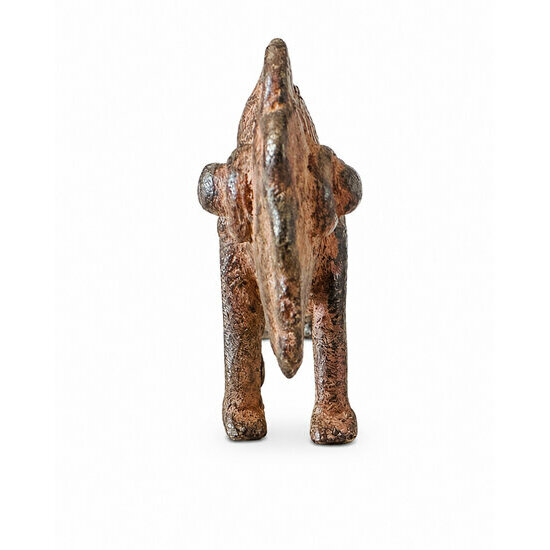 Dogon Chameleon Sculpture � Textured Bronze Ethnic Decor
