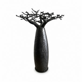 Recycled Metal Baobab Tree – Handmade Industrial Loft Sculpture Recycled Metal Baobab Tree – Black Ethnic Design Sculpture