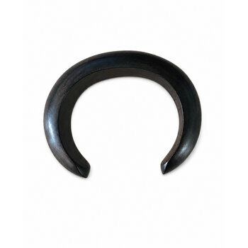 Open Ebony Wood Bangle � Minimalist Crescent Bracelet Design