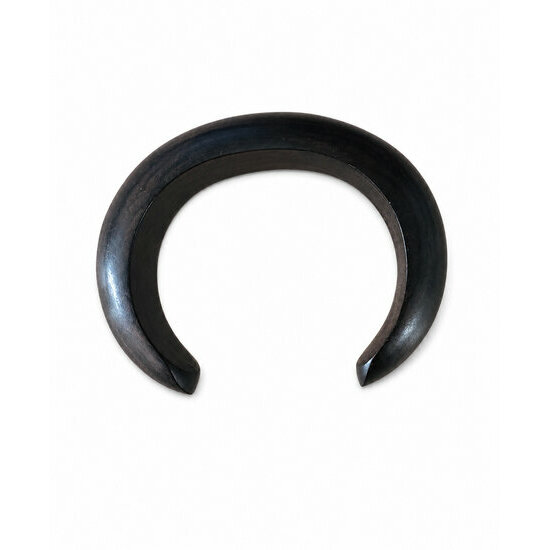 Open Ebony Wood Bangle � Minimalist Crescent Bracelet Design