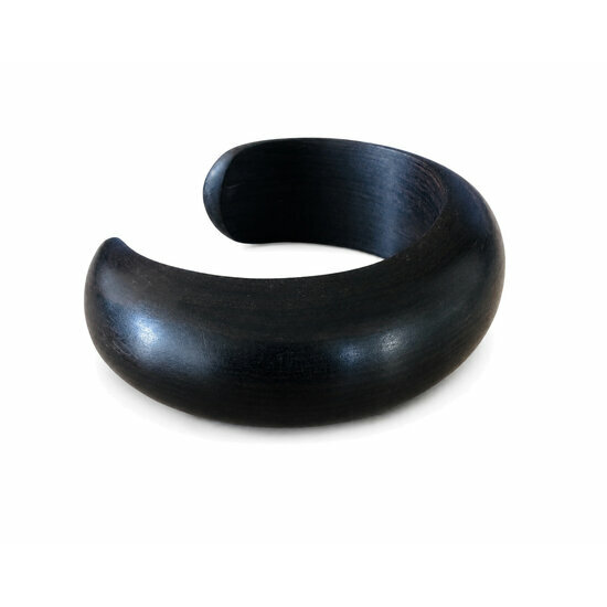 Solid Ebony Torque Bracelet � Handmade Jewelry with Organic Lines