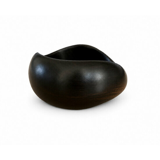 Solid Ebony Asymmetric Bracelet � Handmade Organic Wood Bangle