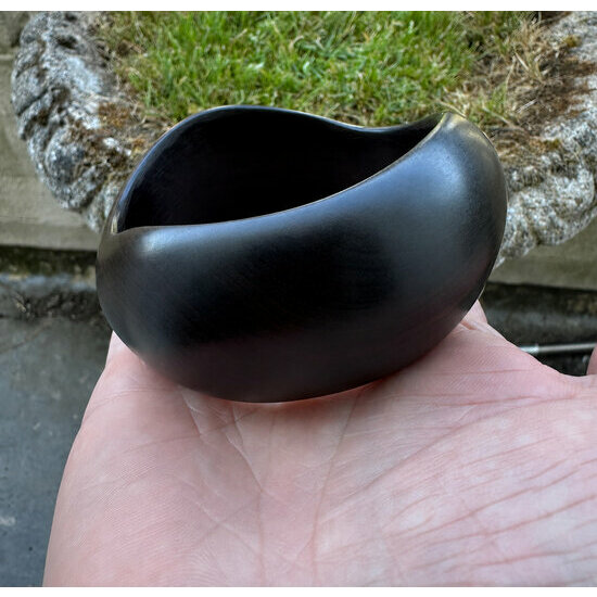 Sculpted Ebony Wood Jewelry � Freeform Black Cuff Bracelet
