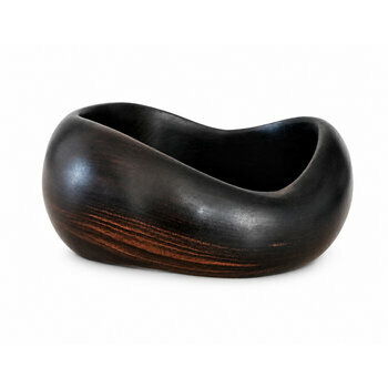 Wavy Profile Ebony Bangle � Contemporary Precious Wood Bracelet